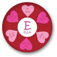 Preppy Plates - Personalized Melamine Plates (Hearts with Sentiments)