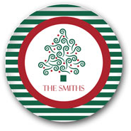 Preppy Plates - Personalized Melamine Plates (Christmas Tree Stripe)