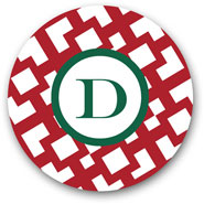 Preppy Plates - Personalized Melamine Plates (Arbor Christmas Single Initial)