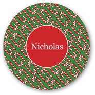 Preppy Plates - Personalized Melamine Plates (Candy Cane Name)