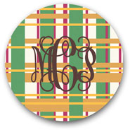 Preppy Plates - Personalized Melamine Plates (Harvest Plaid)