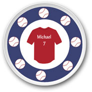 Preppy Plates - Personalized Melamine Plates (Baseball Jersey)