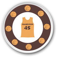 Preppy Plates - Personalized Melamine Plates (Basketball Jersey)