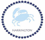 Preppy Plates Green Line - Baby Blue Crab