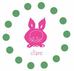 Preppy Plates Green Line - Bunny