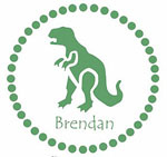 Preppy Plates Green Line - Dinosaur