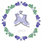 Preppy Plates Green Line - Ice Skates