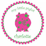 Preppy Plates Green Line - Piglet