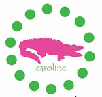 Preppy Plates Green Line - Pink Crocodile