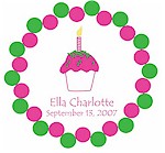 Preppy Plates Green Line - Pink Cupcake