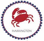 Preppy Plates Green Line - Red Crab