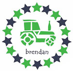 Preppy Plates Green Line - Tractor