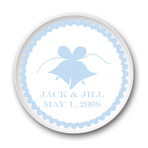 Preppy Plates Green Line - Wedding Bells
