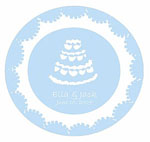 Preppy Plates Green Line - Wedding Cake - Blue
