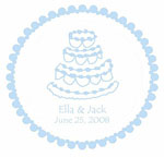 Preppy Plates Green Line - Wedding Cake - White