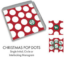 Preppy Plates - Personalized Lucite Trays (Christmas Pop Dots)