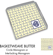 Preppy Plates - Personalized Lucite Trays (Basketweave Butter)