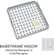 Preppy Plates - Personalized Lucite Trays (Basketweave Willow)