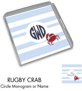 Preppy Plates - Personalized Lucite Trays (Rugby Crab)