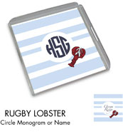 Preppy Plates - Personalized Lucite Trays (Rugby Lobster)