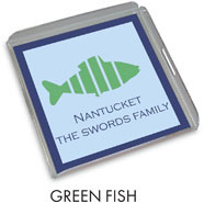 Preppy Plates - Personalized Lucite Trays (Green Fish)