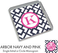 Preppy Plates - Personalized Lucite Trays (Arbor Navy and Pink)