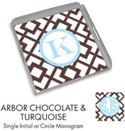 Preppy Plates - Personalized Lucite Trays (Arbor Turquoise and Chocolate)