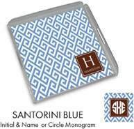 Preppy Plates - Personalized Lucite Trays (Santorini Blue)