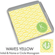 Preppy Plates - Personalized Lucite Trays (Waves Yellow)