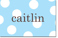 Preppy Plates - Personalized Laminated Placemats (Pop Dots Aqua with Chocolate Block)