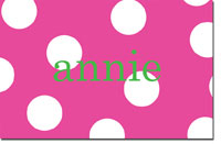 Preppy Plates - Personalized Laminated Placemats (Pop Dots Hot Pink with Lime Block)
