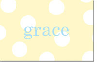 Preppy Plates - Personalized Laminated Placemats (Pop Dots Yellow with Turquoise Block)