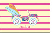 Preppy Plates - Personalized Laminated Placemats (Flowered Surfer Jeep)