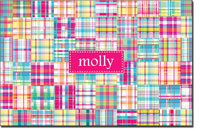 Preppy Plates - Personalized Laminated Placemats (Pink Madras)