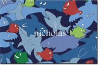 Preppy Plates - Personalized Laminated Placemats (Sharks)