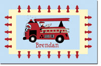 Preppy Plates - Personalized Laminated Placemats (Fire Engine)