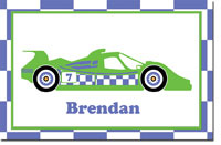 Preppy Plates - Personalized Laminated Placemats (Race Car)