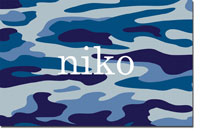 Preppy Plates - Personalized Laminated Placemats (Camo Blue)