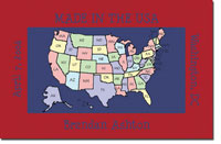 Preppy Plates - Personalized Laminated Placemats (USA Map)