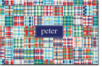 Preppy Plates - Personalized Laminated Placemats (Blue Madras)
