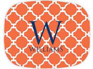 Preppy Plates - Personalized Platters (Mod Orange Single Initial and Name)