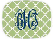 Preppy Plates - Personalized Platters (Mod Sprout Interlocking Monogram)
