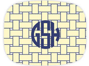 Preppy Plates - Personalized Platters (Basketweave Butter Circle Monogram)