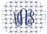 Preppy Plates - Personalized Platters (Basketweave Willow Interlocking Monogram)