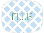 Preppy Plates - Personalized Platters (Lattice Blue Name)