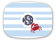 Preppy Plates - Personalized Platters (Rugby Crab Circle Monogram)