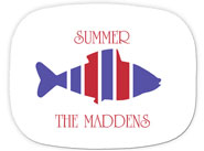 Preppy Plates - Personalized Platters (Red White Bllue Fish)