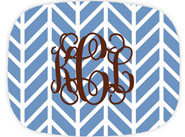 Preppy Plates - Personalized Platters (Traverse Sky Interlocking Monogram)