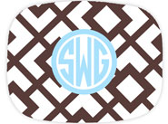 Preppy Plates - Personalized Platters (Arbor Turquoise and Chocolate Circle Monogram)