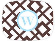 Preppy Plates - Personalized Platters (Arbor Turquoise and Chocolate Single Initial)